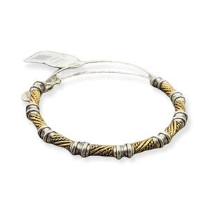 NEW NWT Alex and Ani Quill Two Tone Beaded Bangle